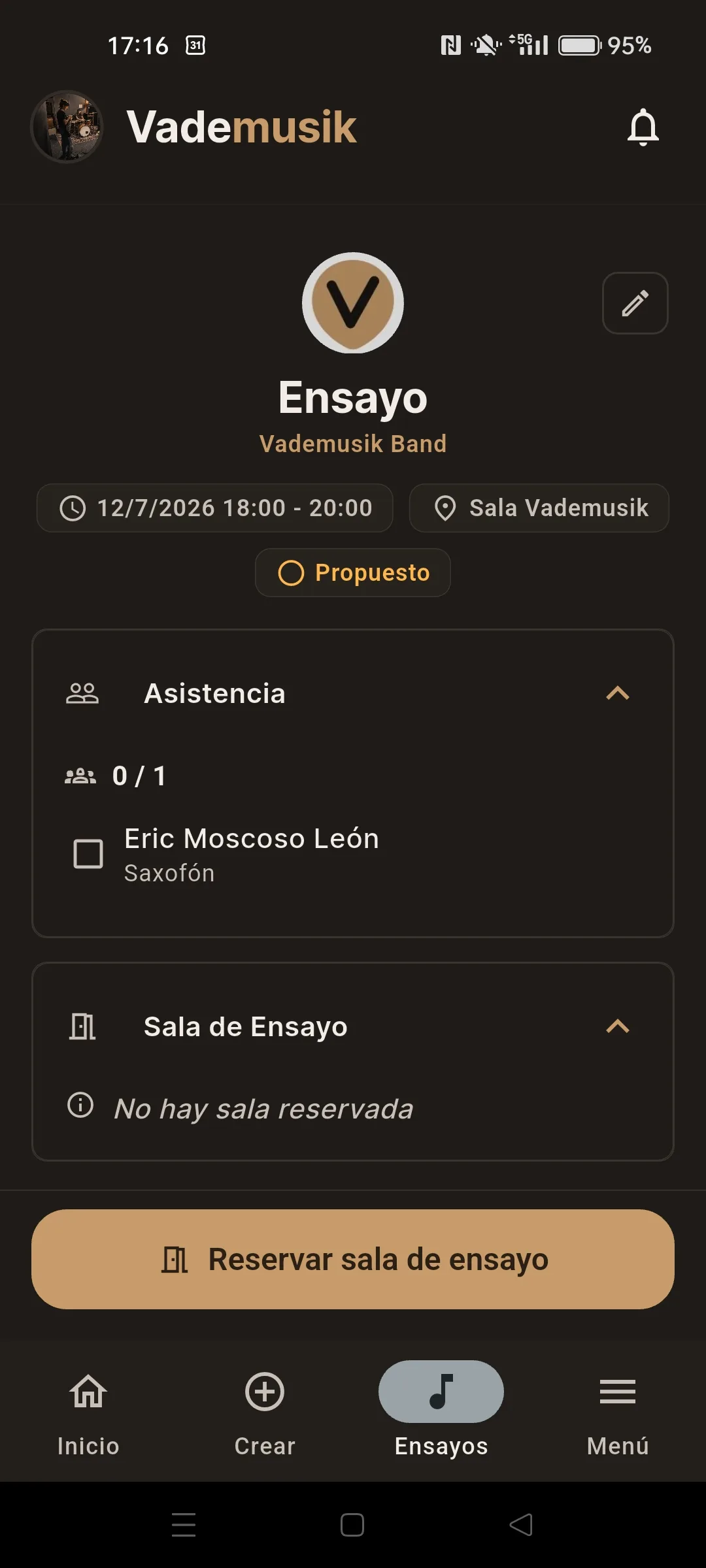 Ensayo · vie 19:00